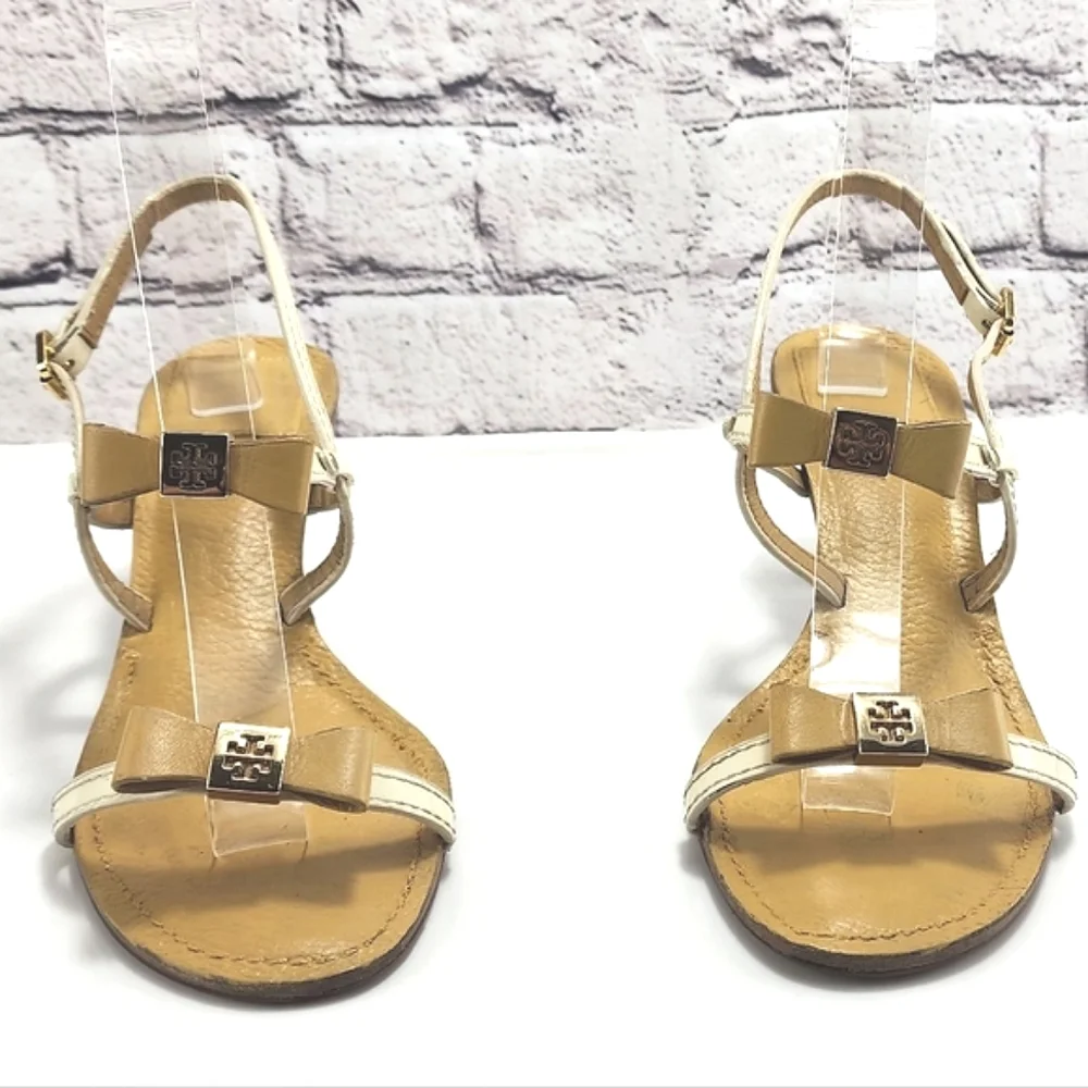 TORY BURCH KAILEY - Kitten heel sandals, iced coffee, approx. 2.7